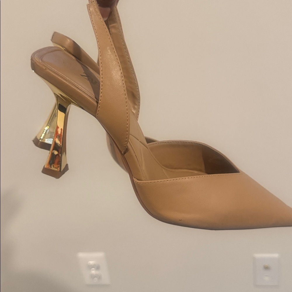 ZARA Tan Slingback Women's Shoes